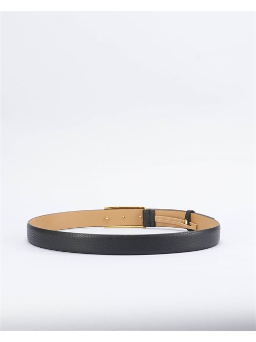 Leather belt with enamel logo plaque Elisabetta Franchi ELISABETTA FRANCHI | Belt | CT02S46E2110